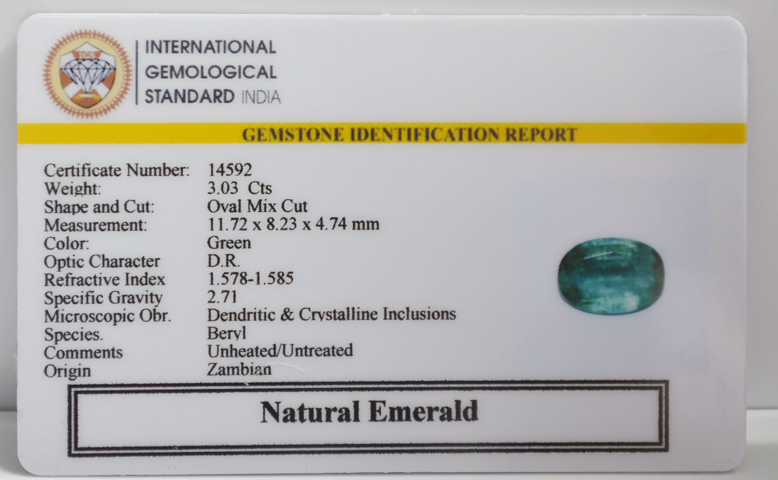 EMR22766G 2 EMERALD 3.03 Ct.