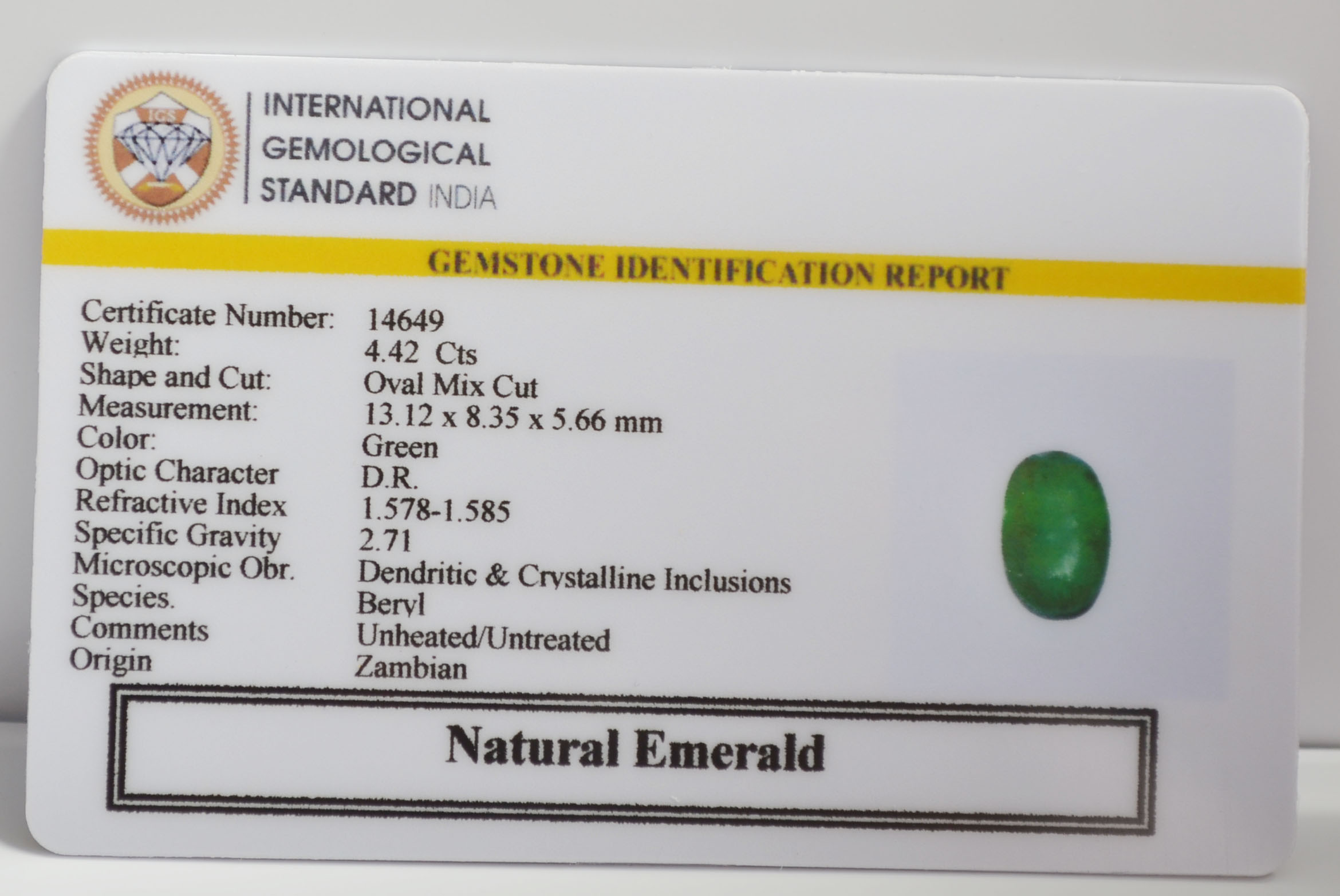 EMR22778G 2 EMERALD 4.42 Ct.