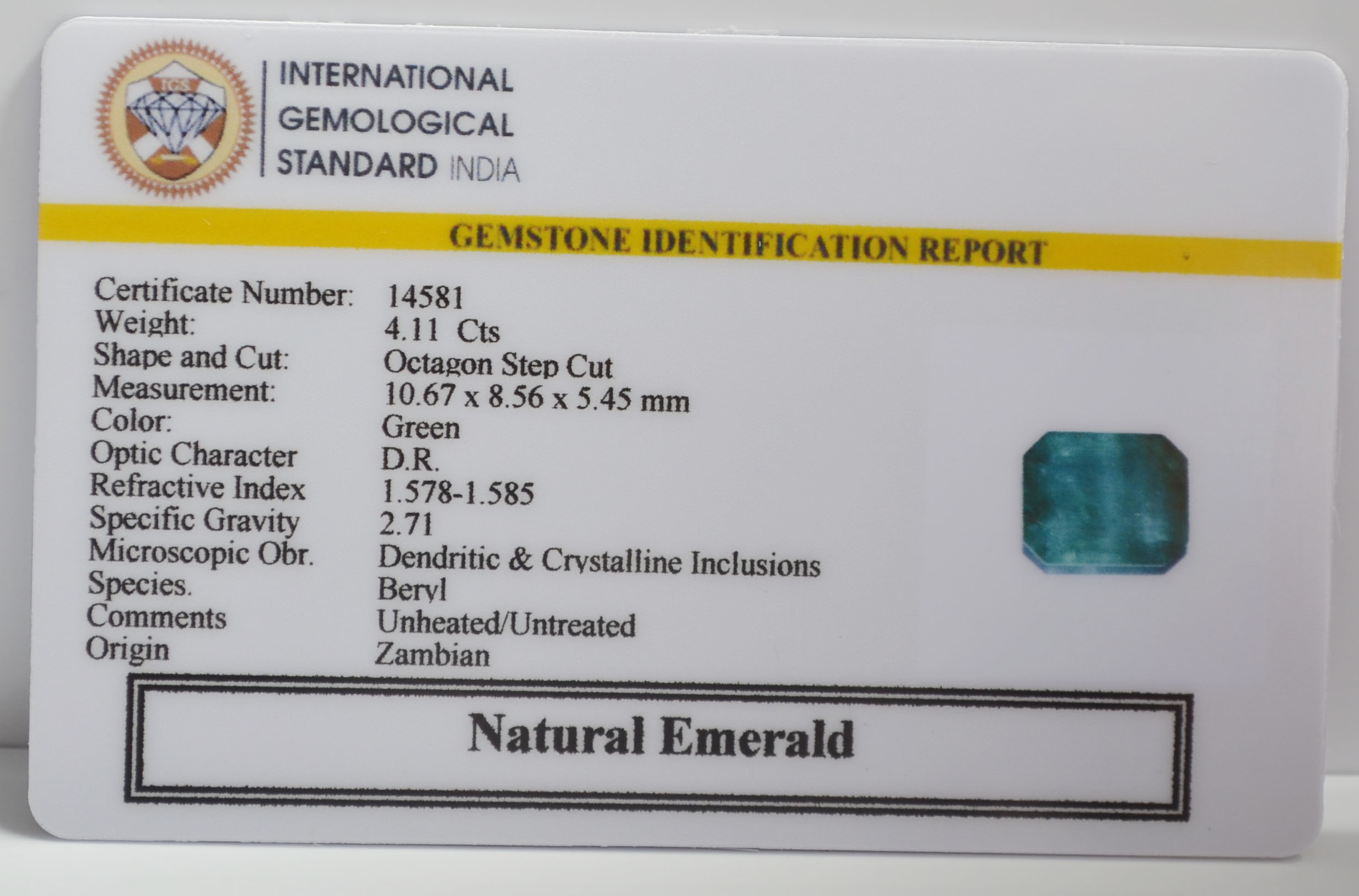 EMR23433K 2 EMERALD 4.11 Ct.