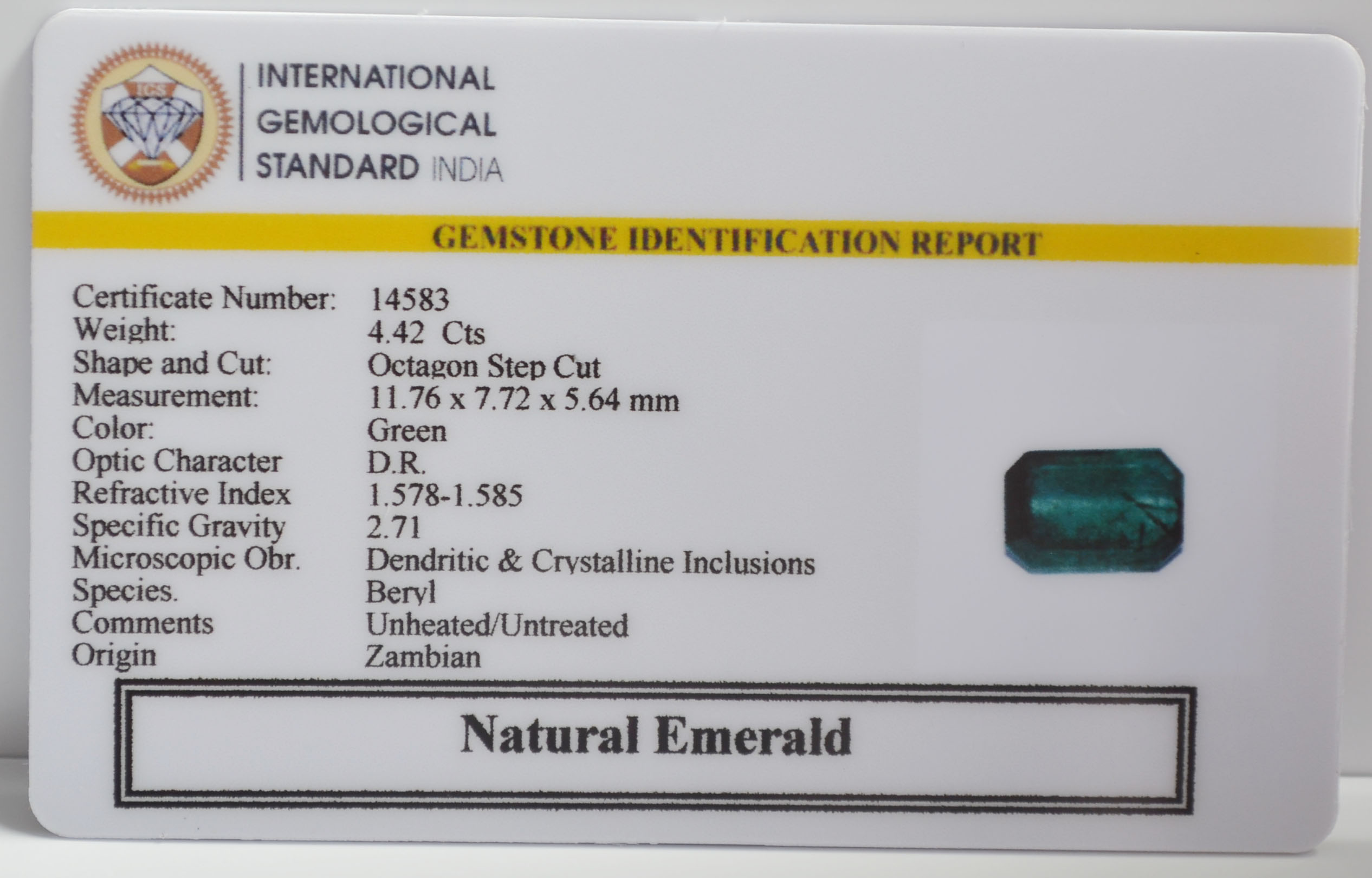 EMR23435K 2 EMERALD 4.42 Ct.