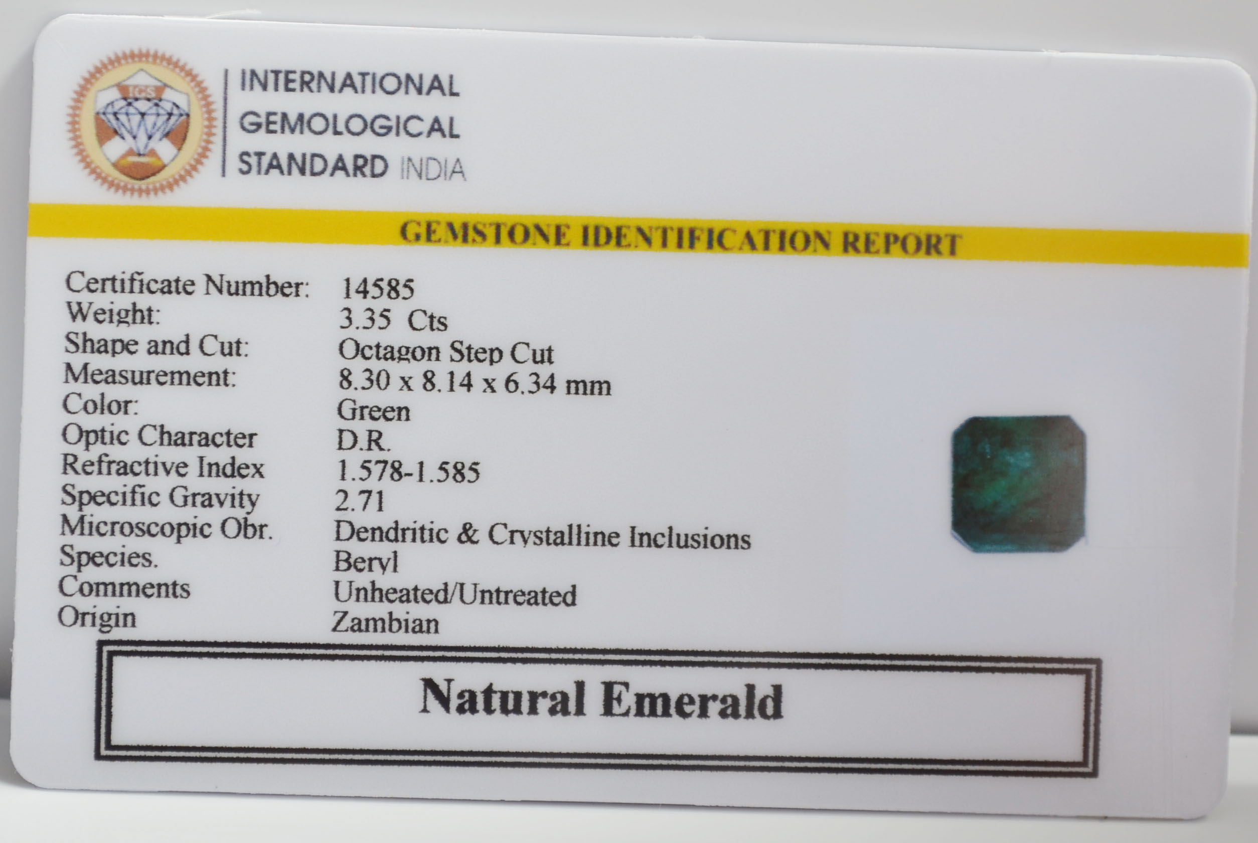 EMERALD 3.35 Ct. 3 EMR23437K 2 EMERALD 3.35 Ct.