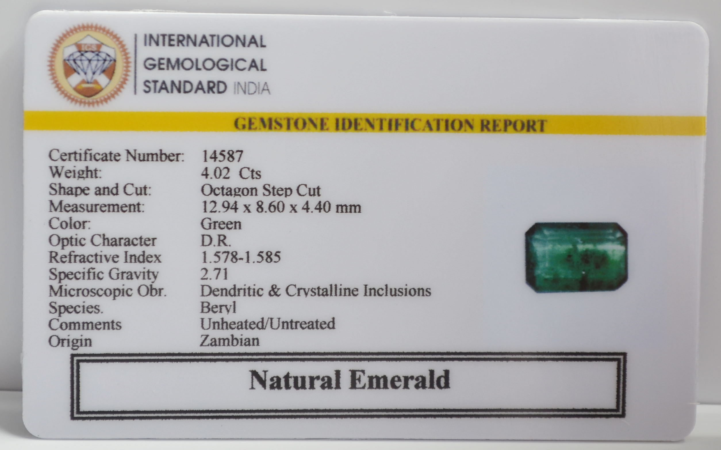 EMR23439K 2 EMERALD 4.02 Ct.