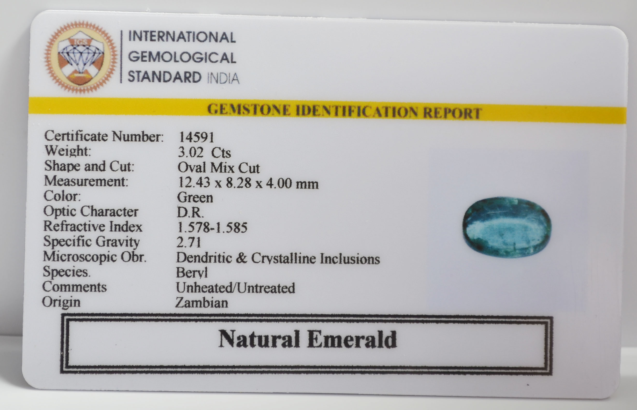 EMERALD 3.02 Ct. 3 EMR23441K 2 EMERALD 3.02 Ct.