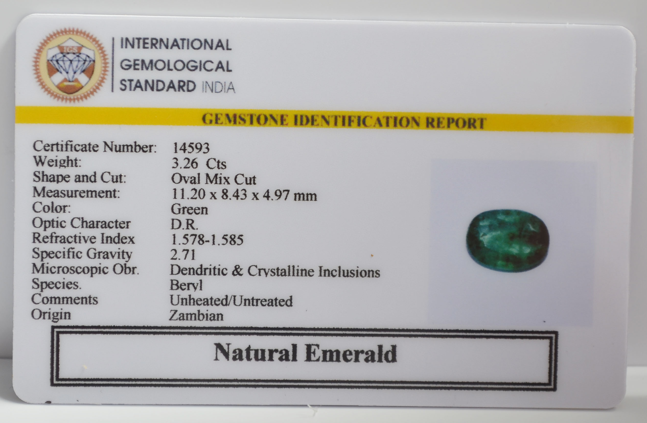 EMERALD 3.26 Ct. 3 EMR23442K 2 EMERALD 3.26 Ct.