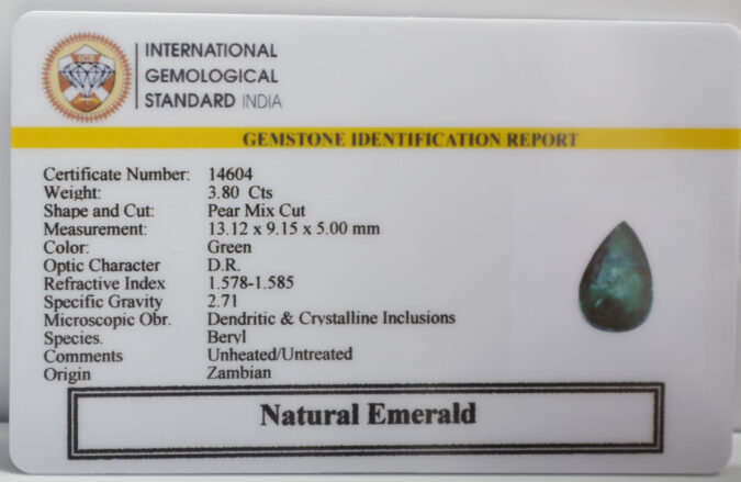 EMERALD 3.8 Ct.