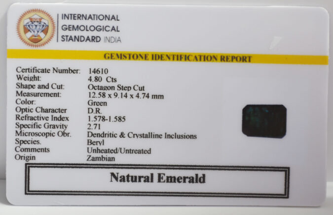 EMERALD 4.8 Ct.