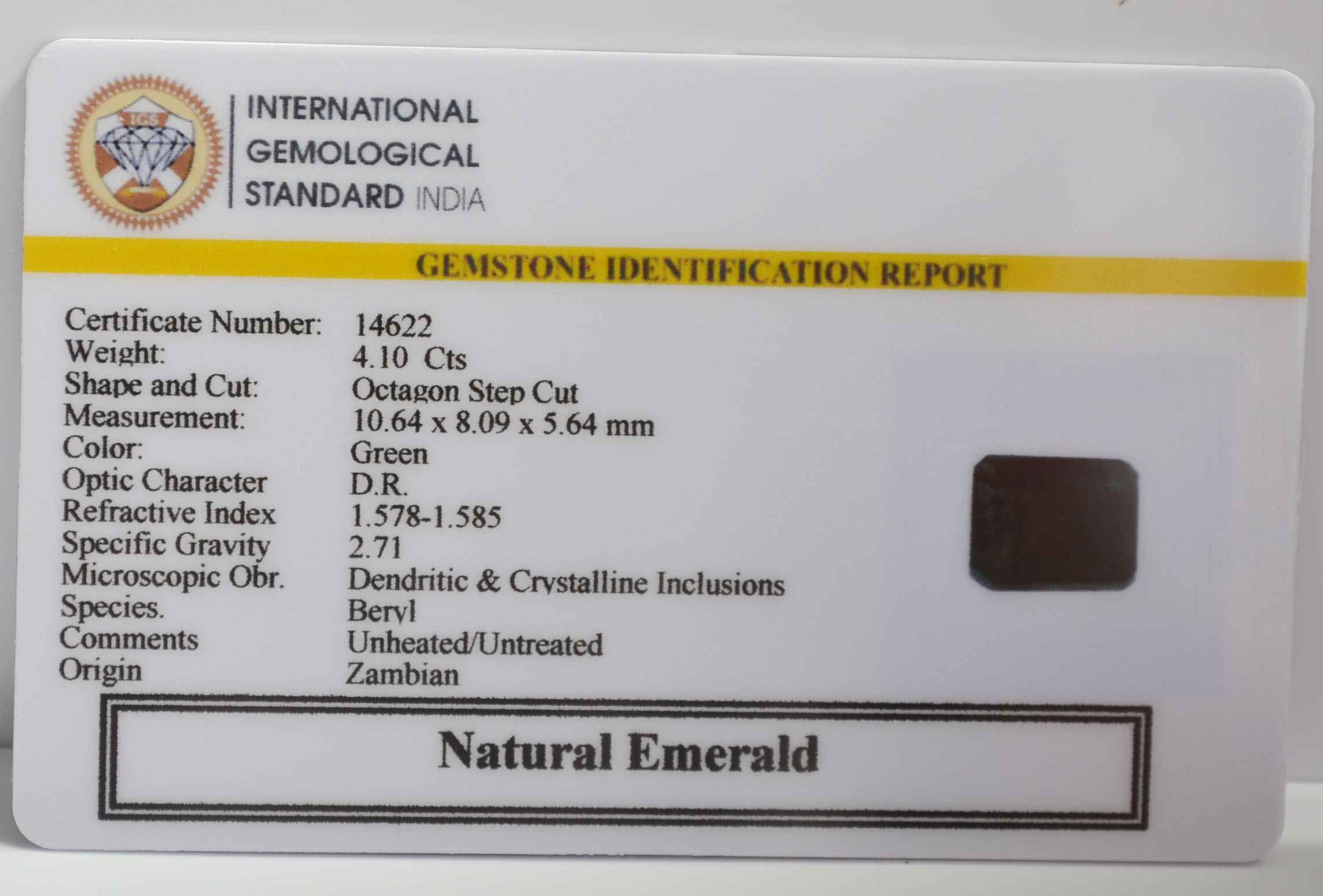 EMERALD 4.1 Ct. 3 EMR23464K 2 EMERALD 4.1 Ct.