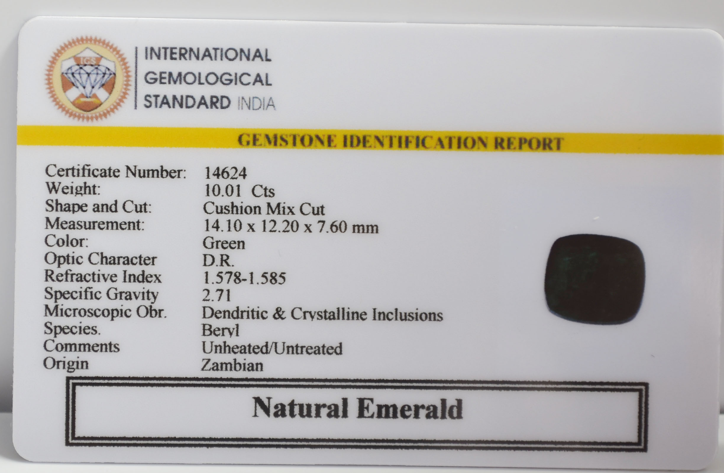 EMERALD 10.01 Ct. 3 EMR23465K 2 EMERALD 10.01 Ct.