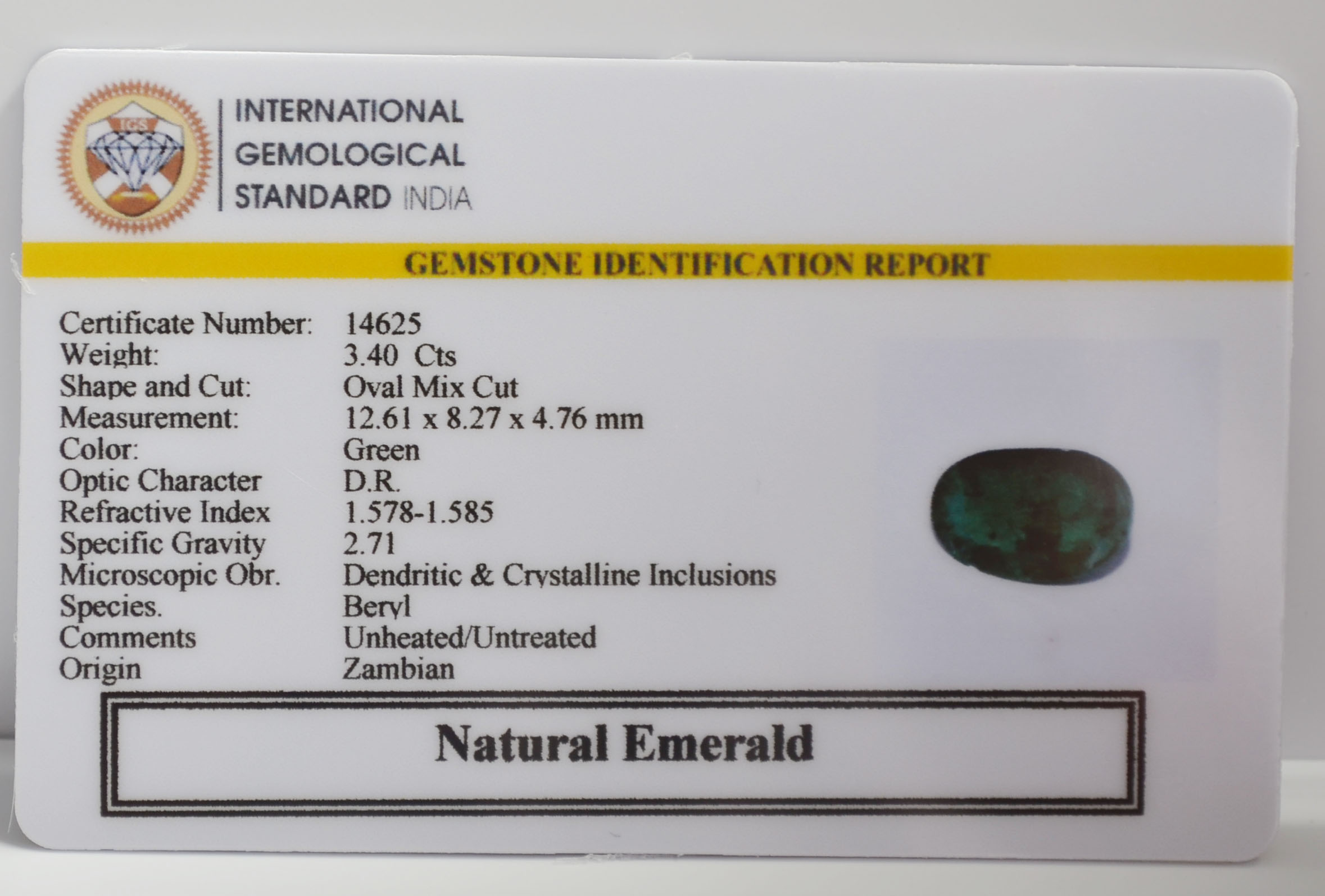 EMERALD 3.4 Ct. 3 EMR23466K 2 EMERALD 3.4 Ct.