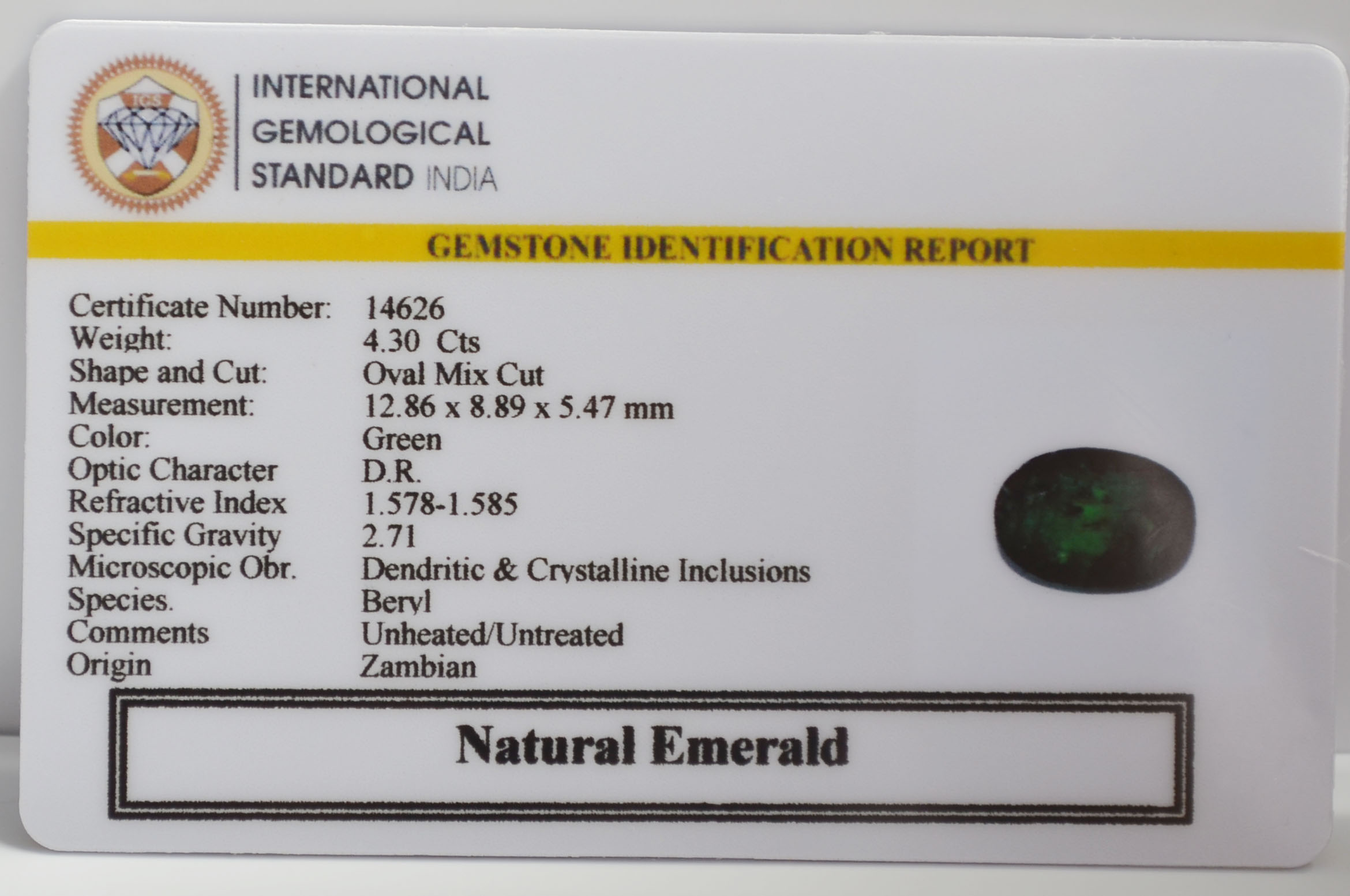 EMERALD 4.3 Ct. 3 EMR23467K 2 EMERALD 4.3 Ct.