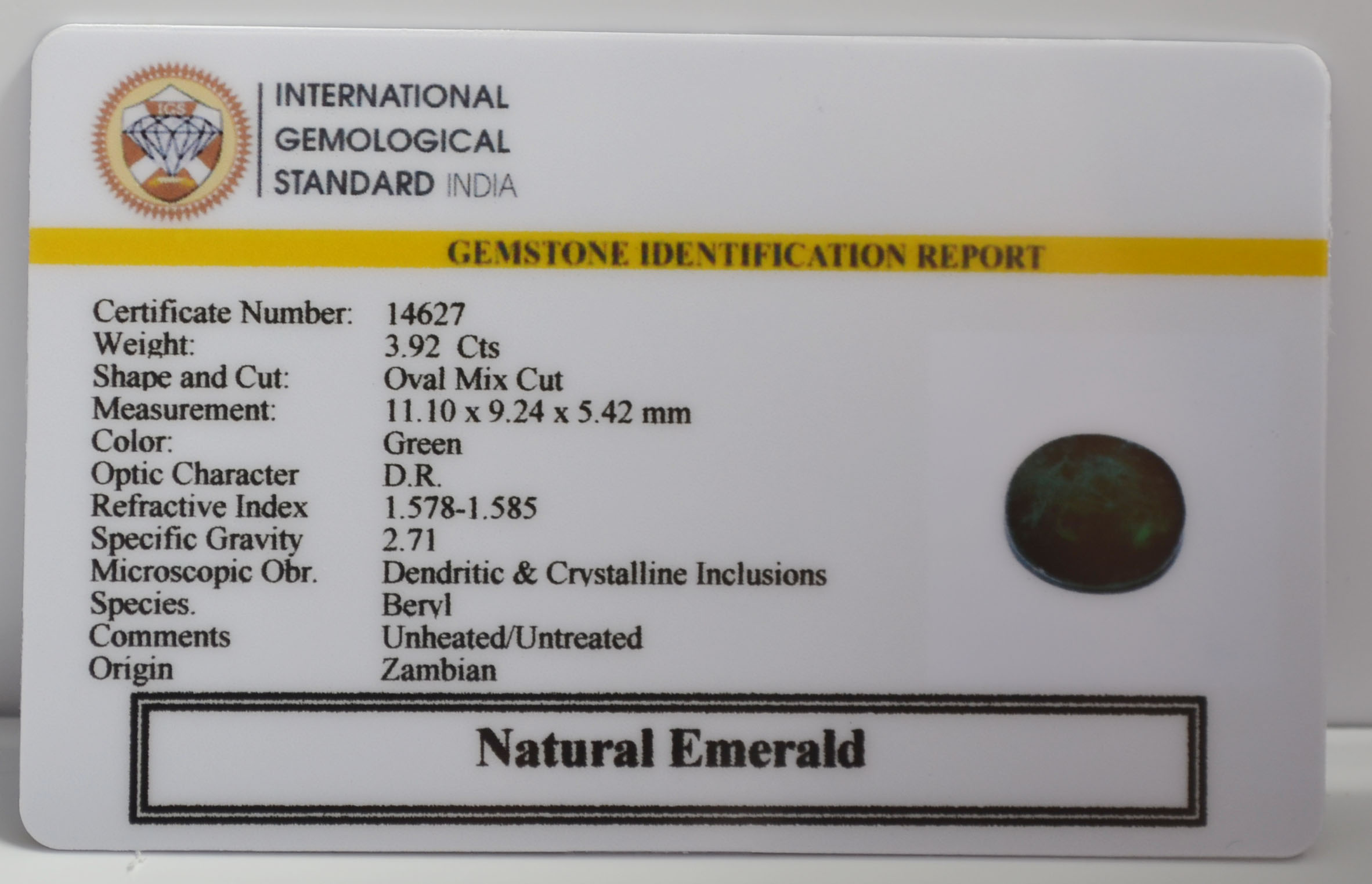 EMERALD 3.92 Ct. 3 EMR23468K 2 EMERALD 3.92 Ct.