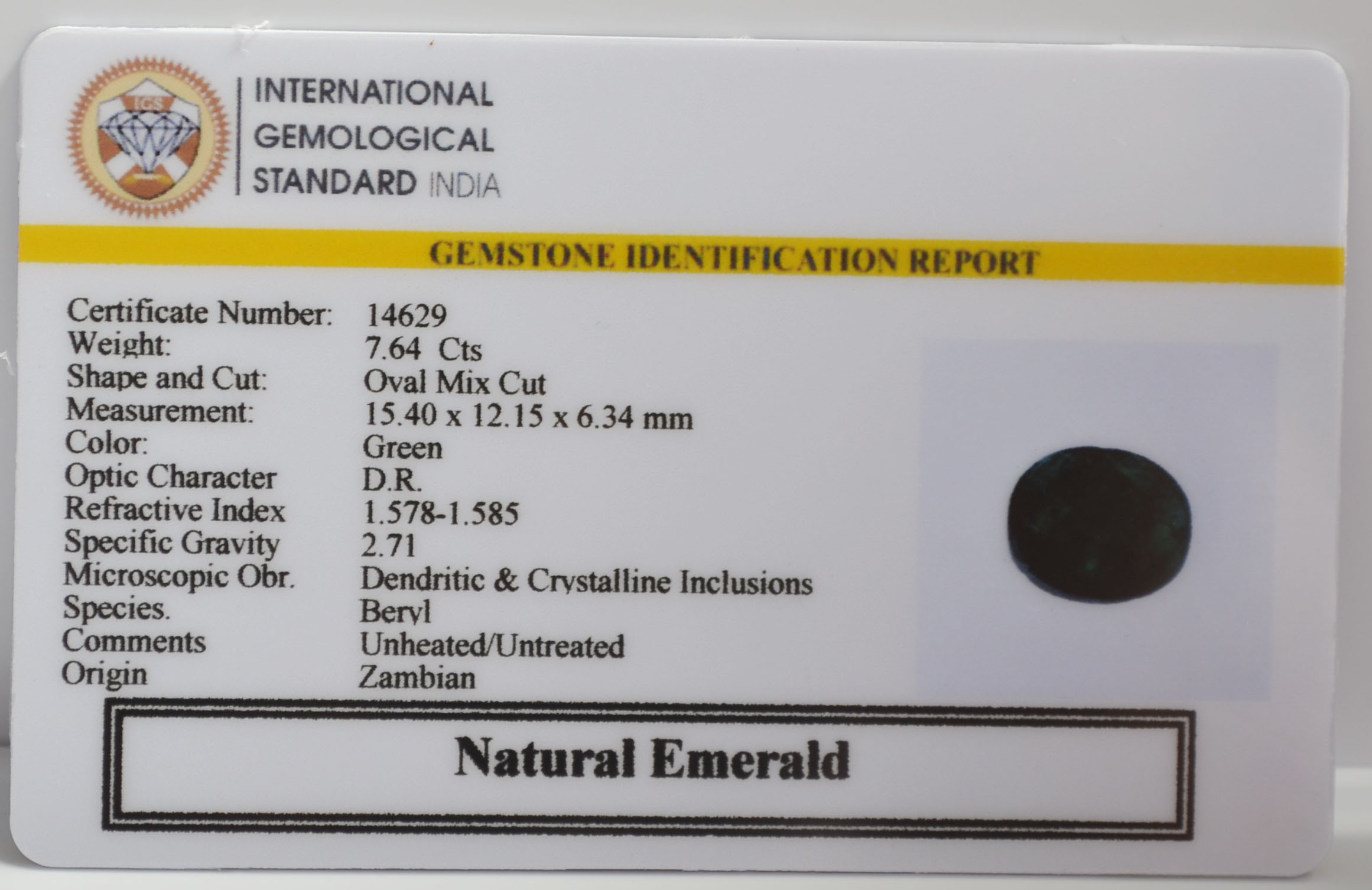 EMERALD 7.64 Ct. 3 EMR23470K 2 EMERALD 7.64 Ct.