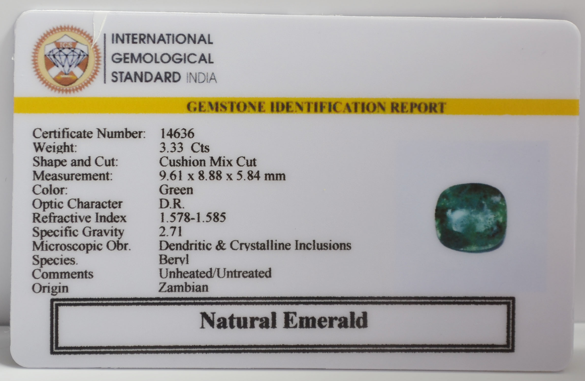 EMR23476K 2 EMERALD 3.33 Ct.