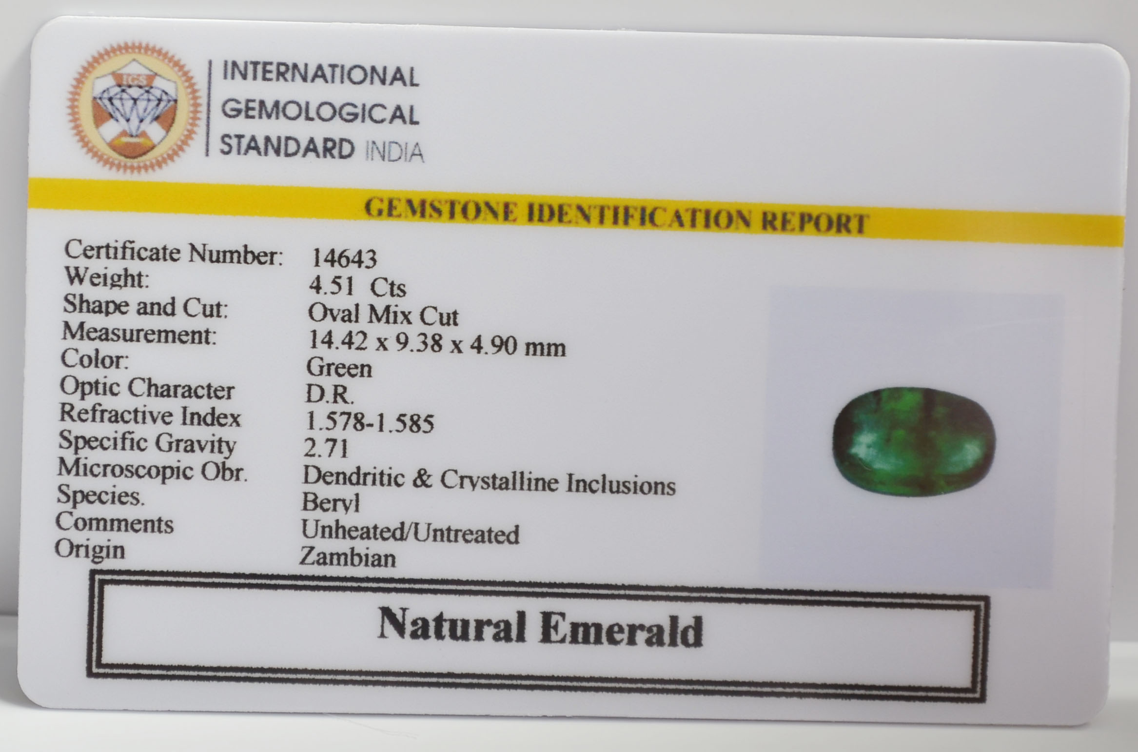 EMR23479K 2 EMERALD 4.51 Ct.