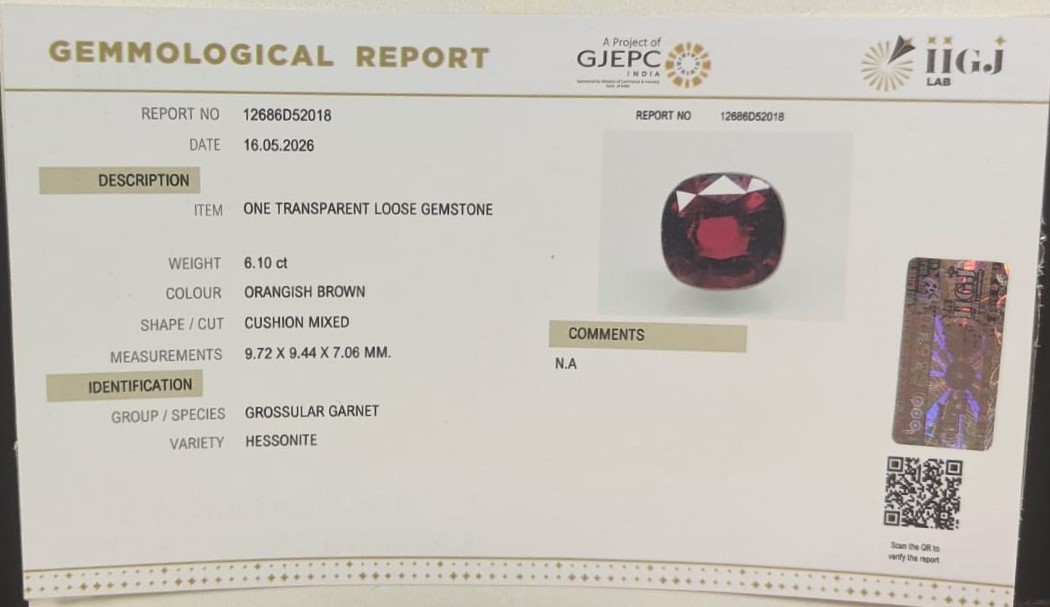 HESSONITE GOMED 6.1 Ct. 3 GMD7467G 2 HESSONITE GOMED 6.1 Ct.