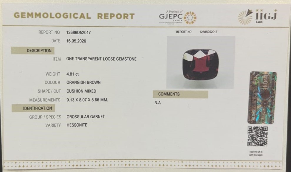 GMD8026K 2 HESSONITE GOMED 4.81 Ct.