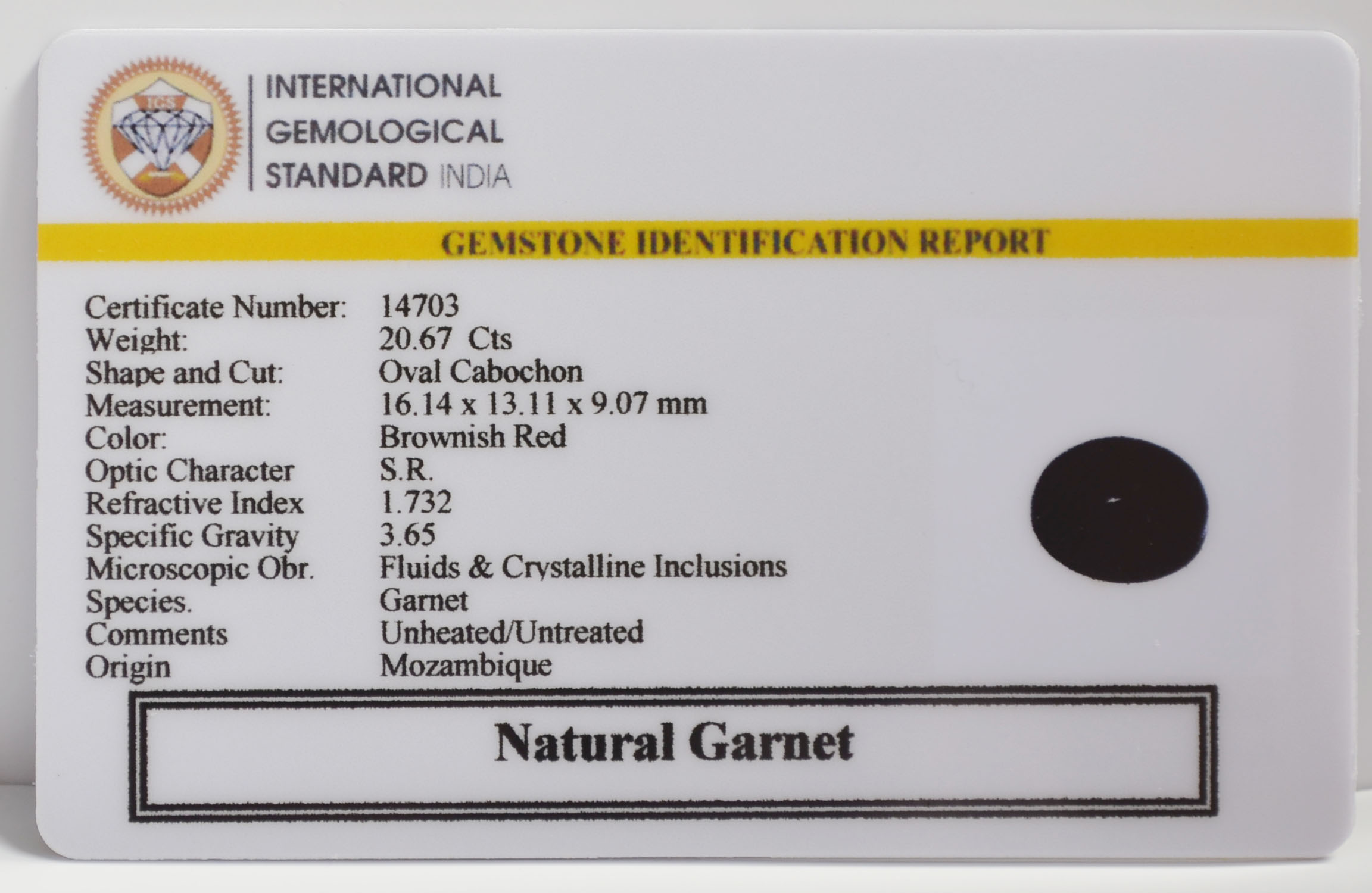 GARNET 20.67 Ct. 3 GRN11K 2 GARNET 20.67 Ct.