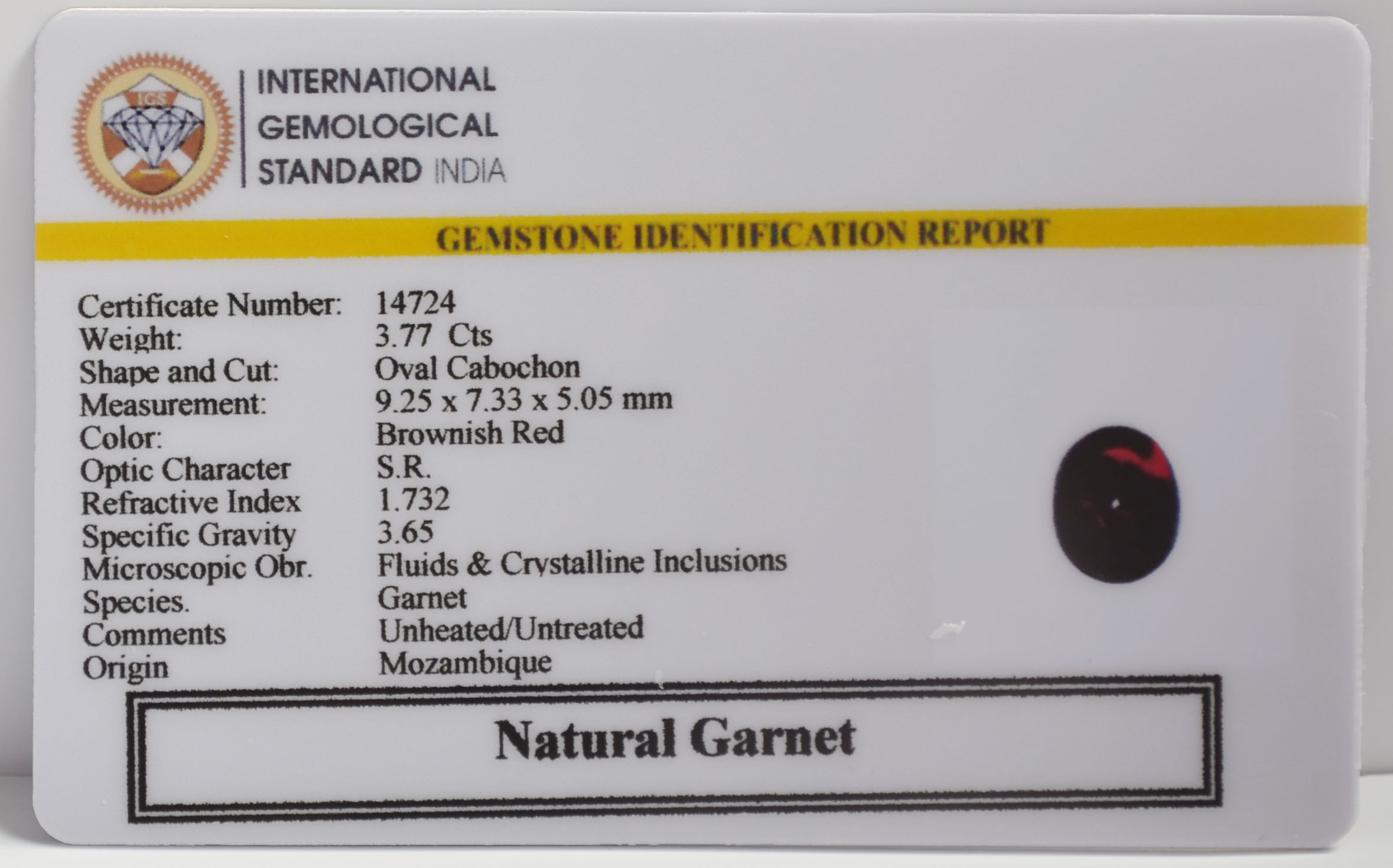 GRN26K 2 GARNET 3.77 Ct.