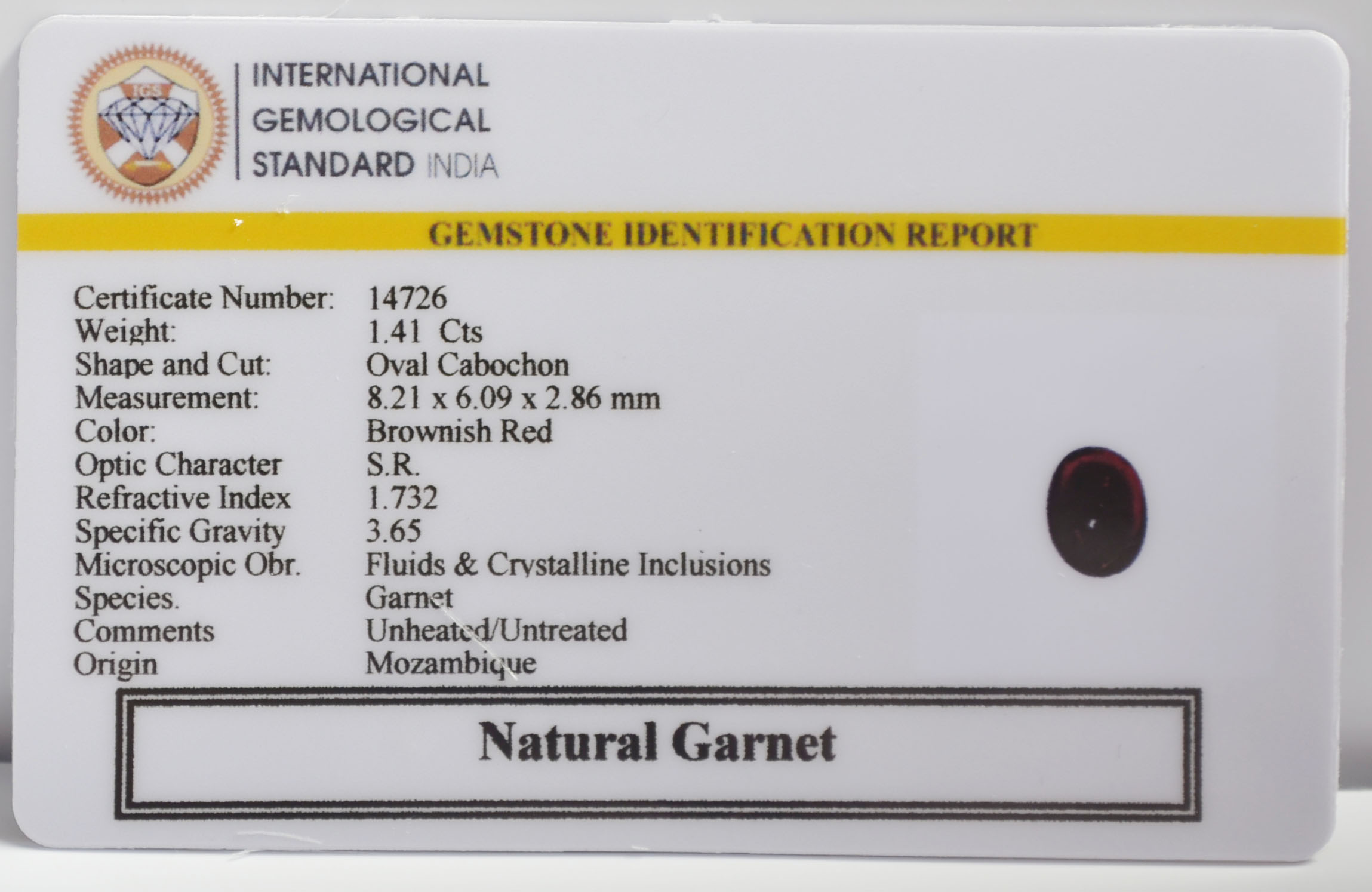 GRN28K 2 GARNET 1.41 Ct.