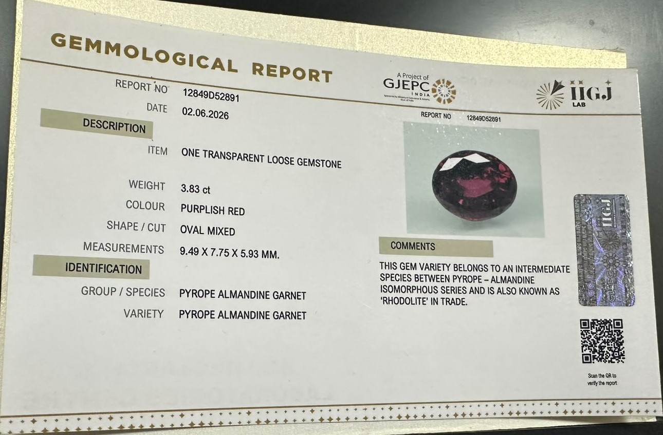 GARNET 3.83 Ct. 3 GRN2G 2 GARNET 3.83 Ct.