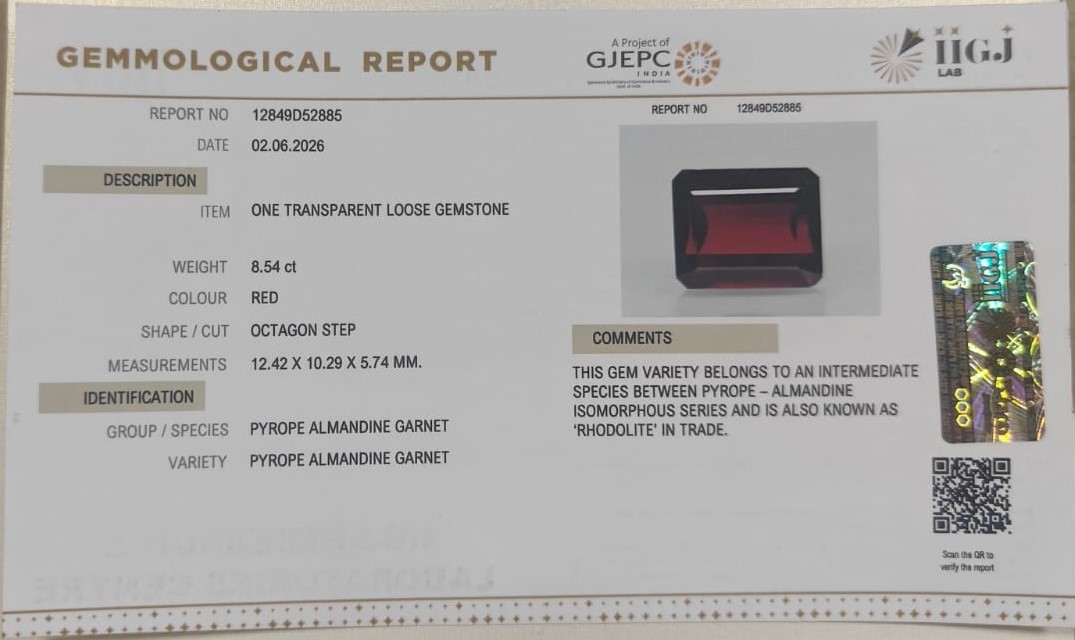 GARNET 8.54 Ct. 3 GRN2K 2 GARNET 8.54 Ct.