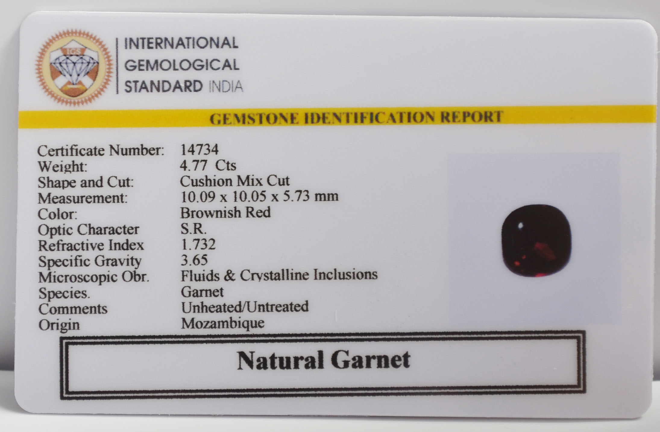 GRN33K 2 GARNET 4.77 Ct.