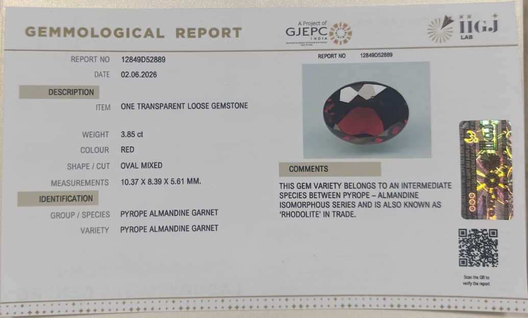 GARNET 3.85 Ct. 3 GRN5K 2 GARNET 3.85 Ct.