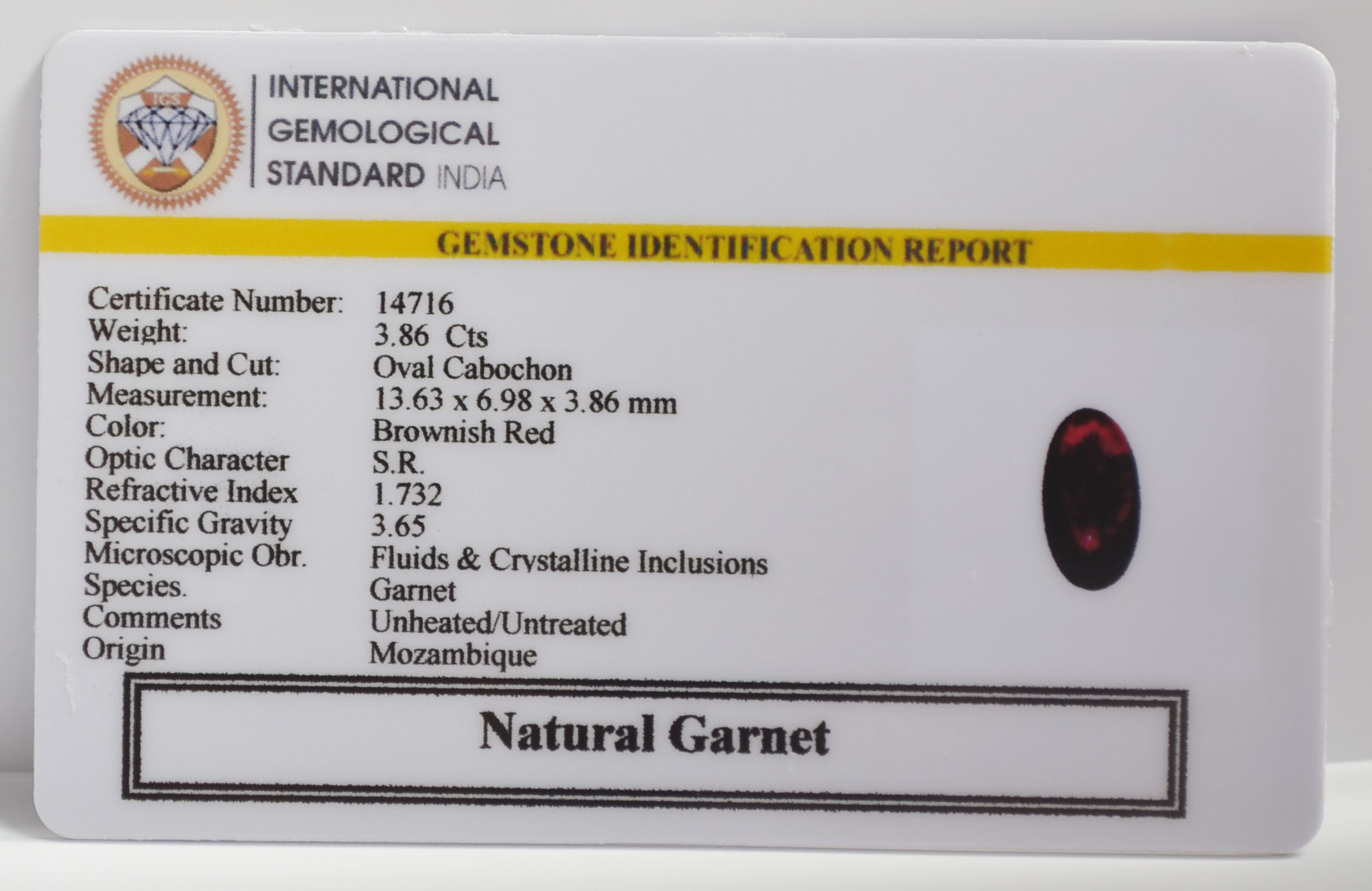 GARNET 3.86 Ct. 3 GRN6G 2 GARNET 3.86 Ct.
