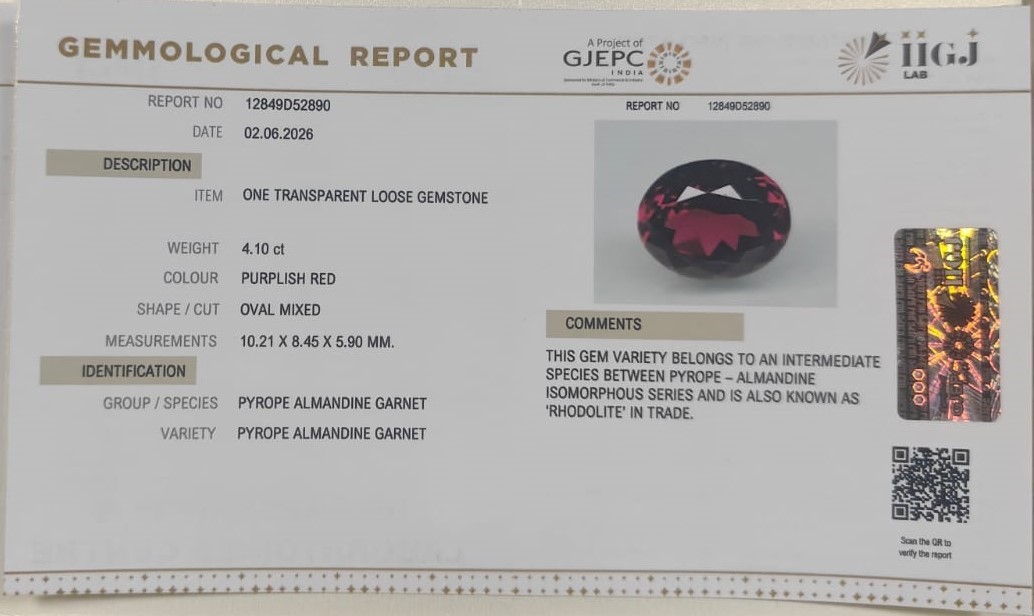 GARNET 4.1 Ct. 3 GRN6K 2 GARNET 4.1 Ct.