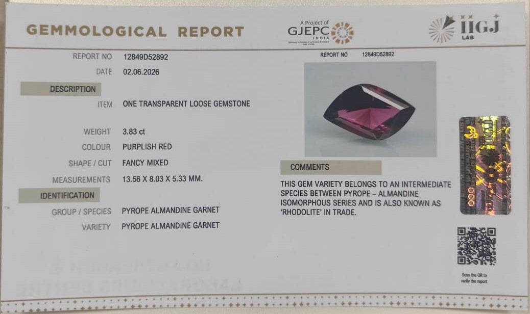GARNET 3.83 Ct. 3 GRN7K 2 GARNET 3.83 Ct.