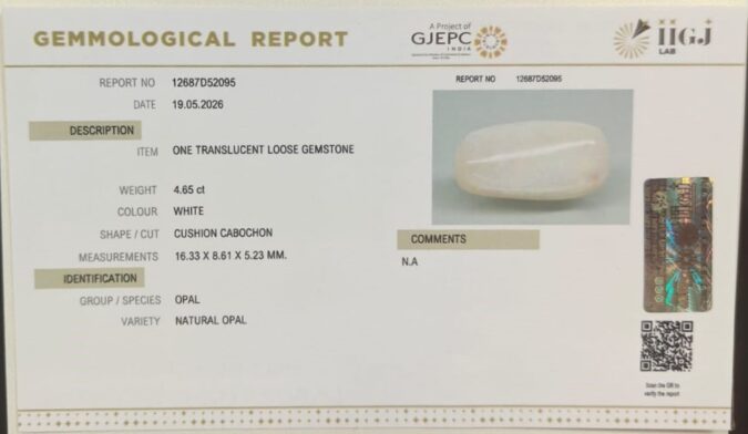 OPAL 4.65 Ct.