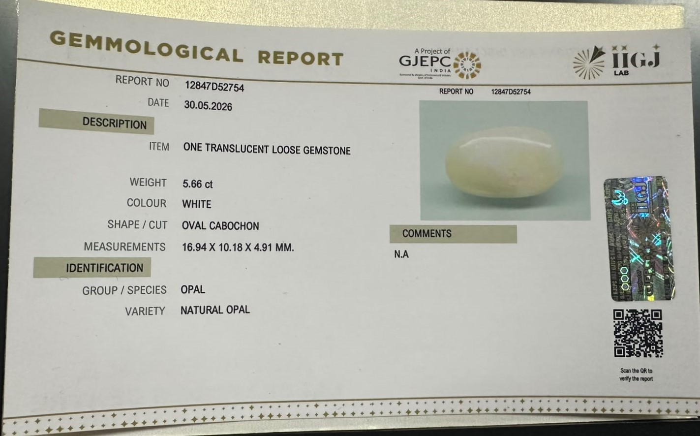 OPAL 5.66 Ct.