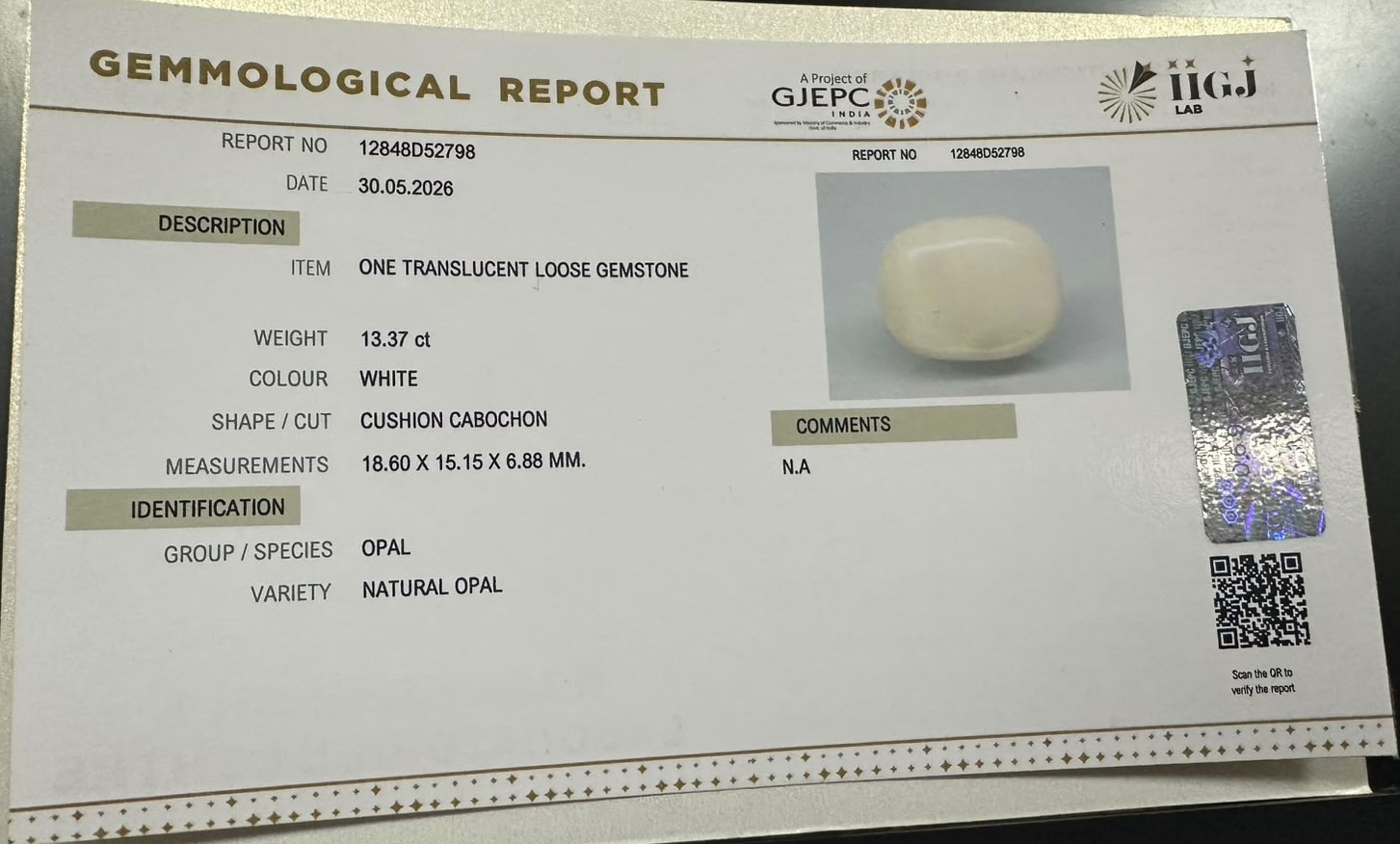 OPAL 13.37 Ct. OPAL 13.37 Ct.
