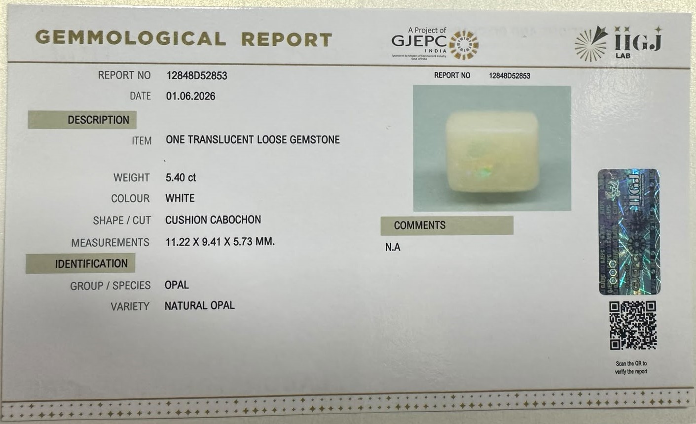 OPAL 5.4 Ct. OPAL 5.4 Ct.