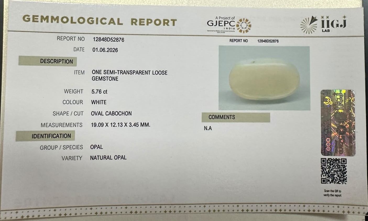 OPAL 5.76 Ct. OPAL 5.76 Ct.