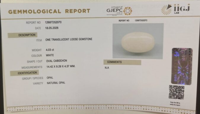 OPAL 4.03 Ct.