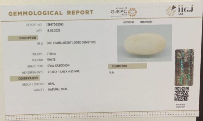 OPAL 7.2 Ct.