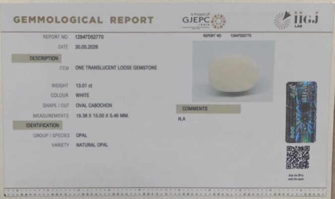 OPAL 13.01 Ct. OPAL 13.01 Ct.