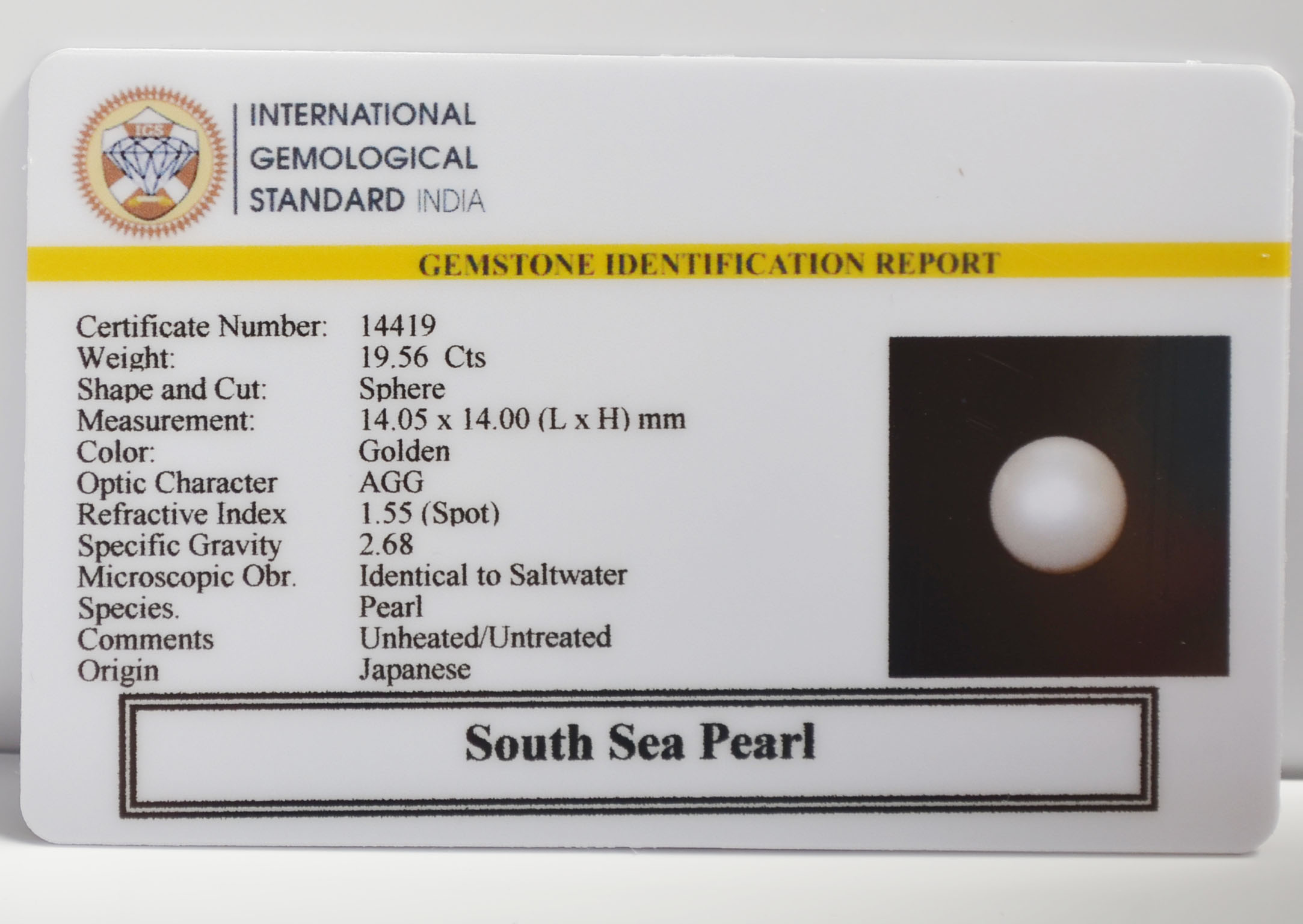 PRL7217G 2 SOUTH SEA PEARL 19.56 Ct.