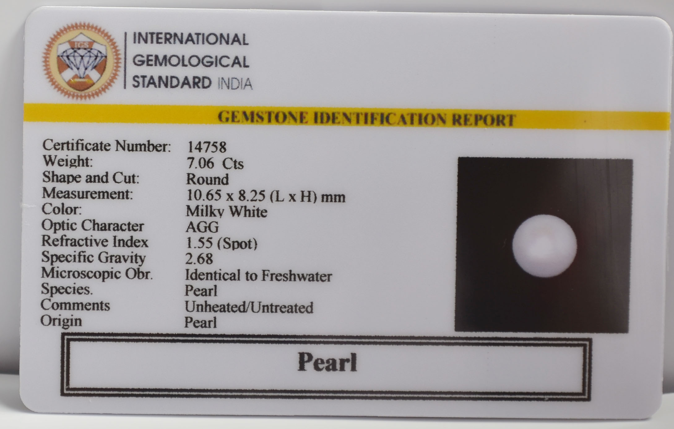 PEARL 7.06 Ct. 3 PRL7222G 2 PEARL 7.06 Ct.