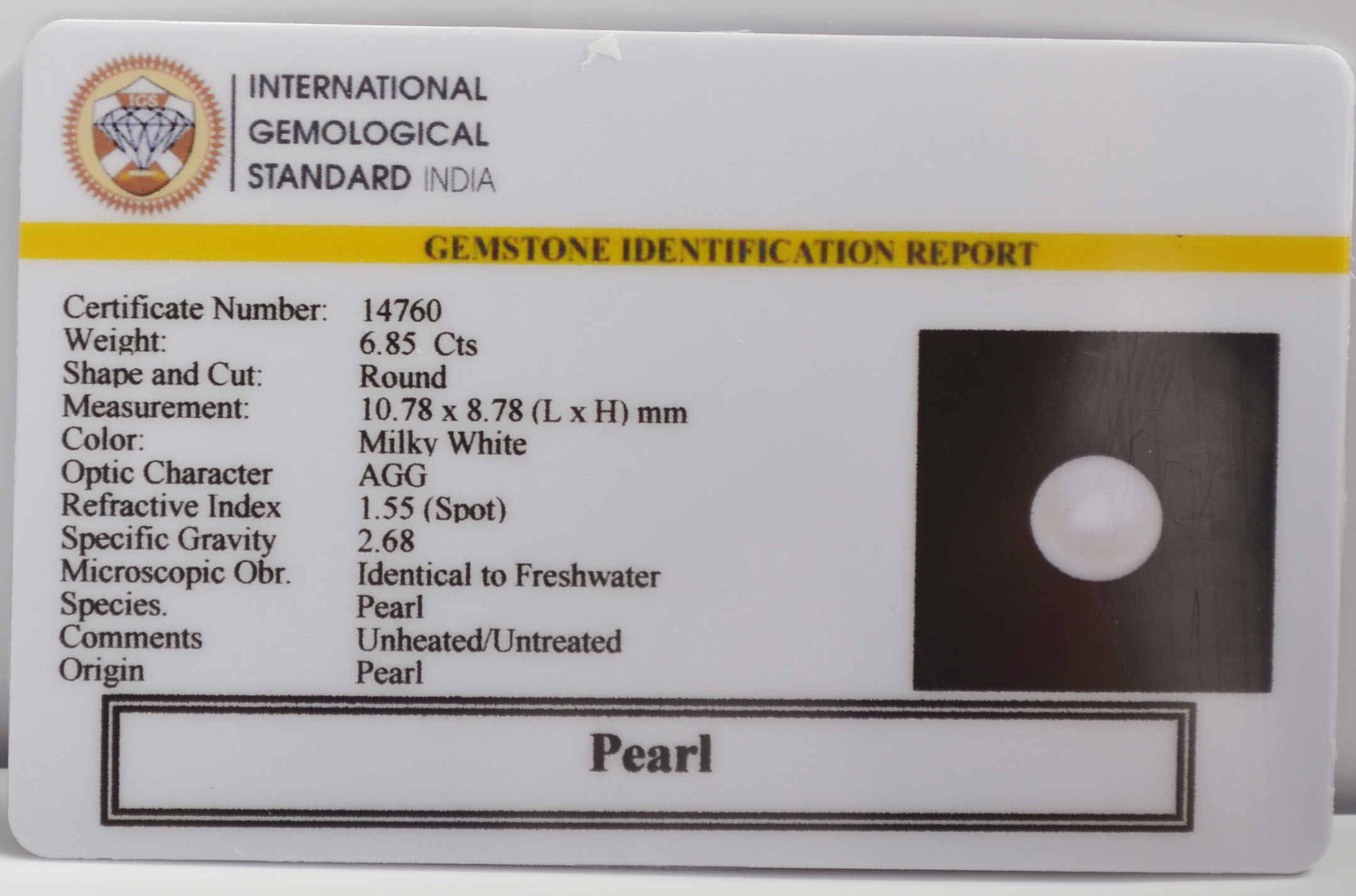 PRL7223G 2 PEARL 6.85 Ct.