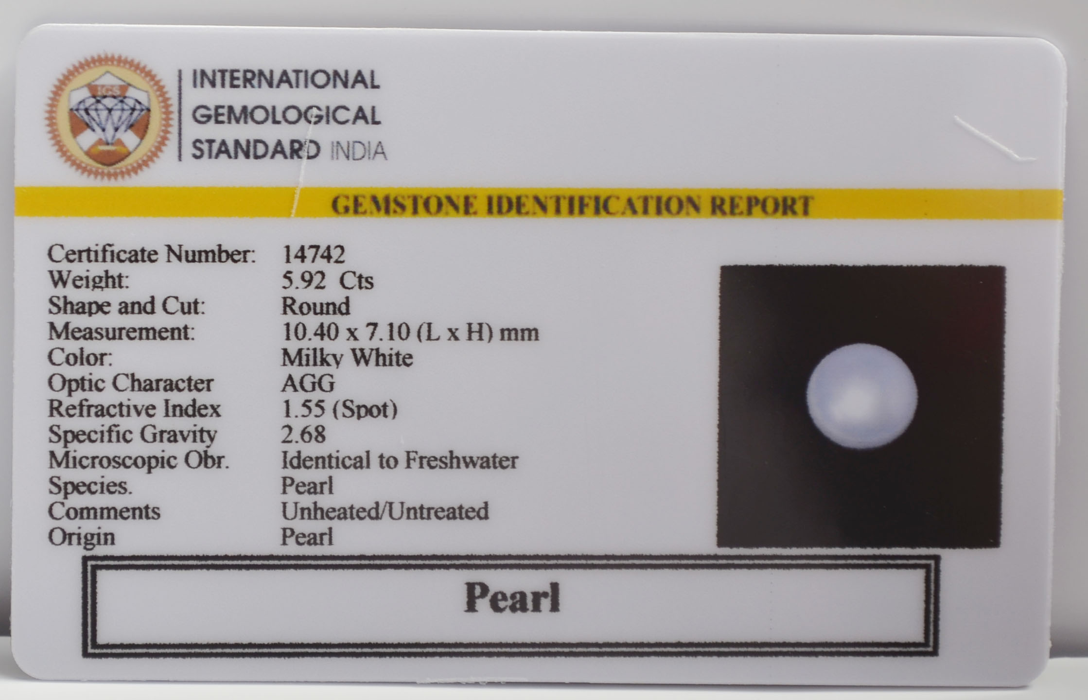 PEARL 5.92 Ct. 3 PRL7434K 2 PEARL 5.92 Ct.