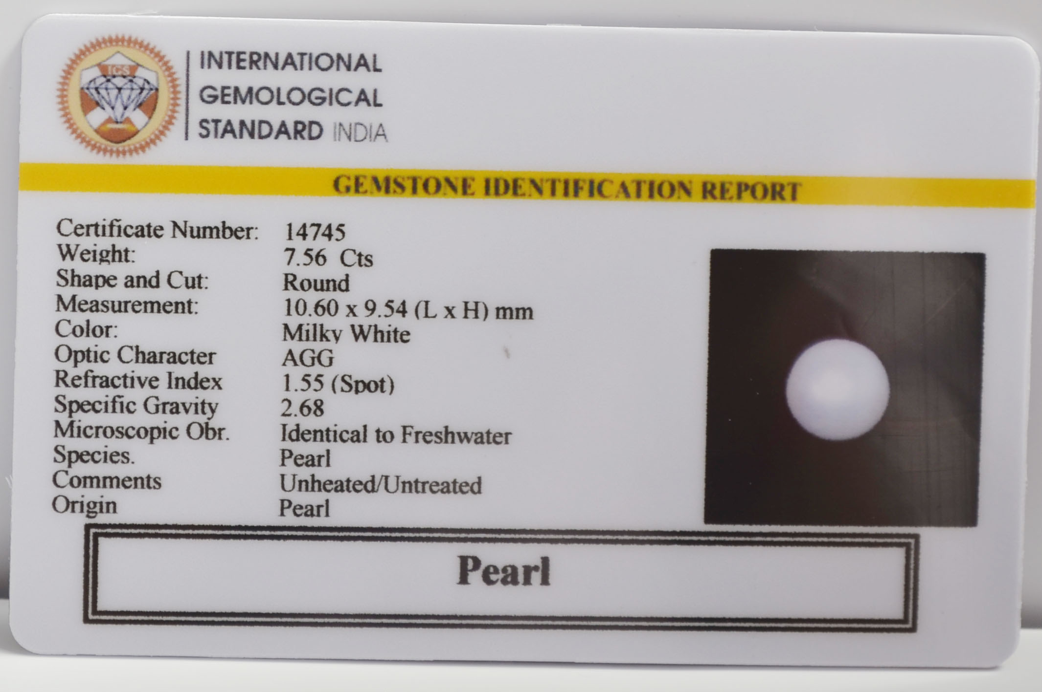 PEARL 7.56 Ct. 3 PRL7437K 2 PEARL 7.56 Ct.