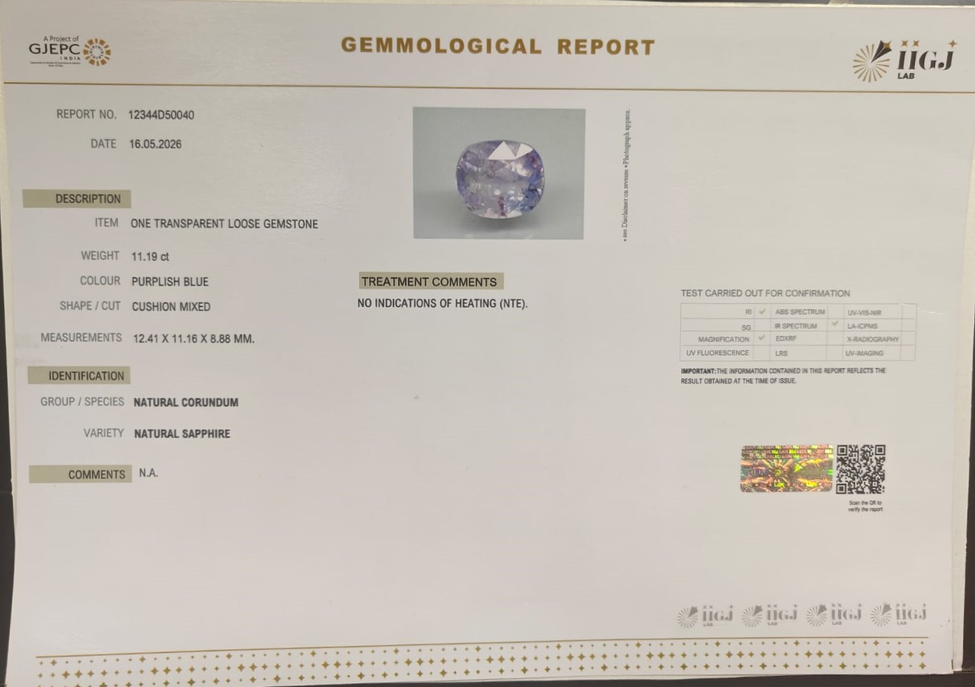 SAP41969K 2 NATURAL SAPPHIRE 11.19 Ct.