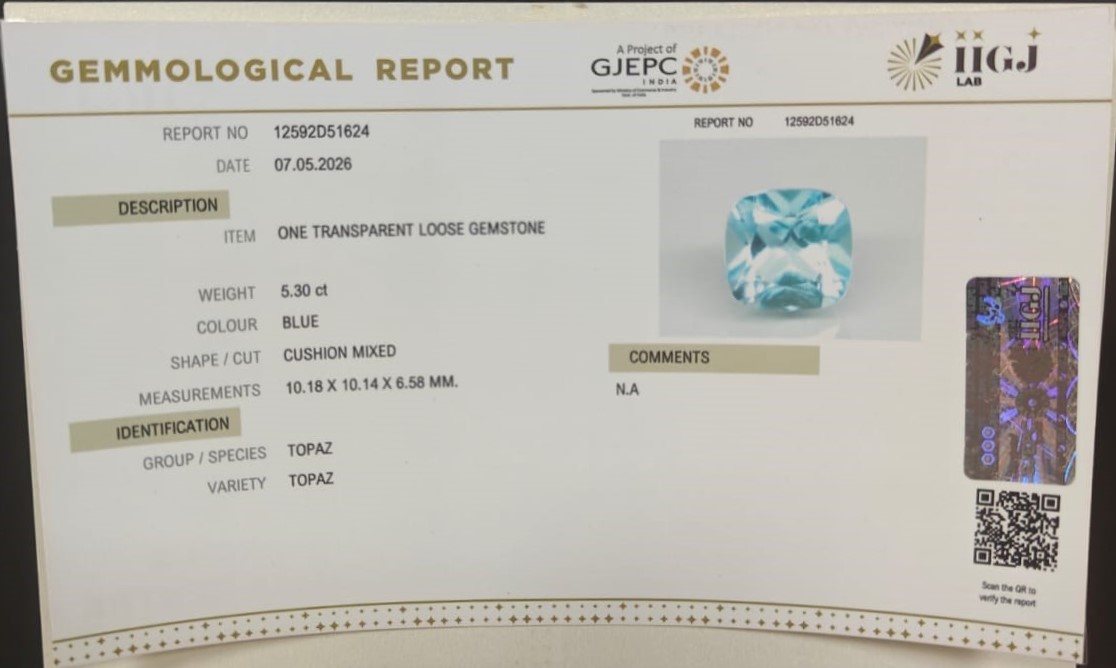 BLUE TOPAZ 5.3 Ct. 3 TPZ1436K 2 BLUE TOPAZ 5.3 Ct.