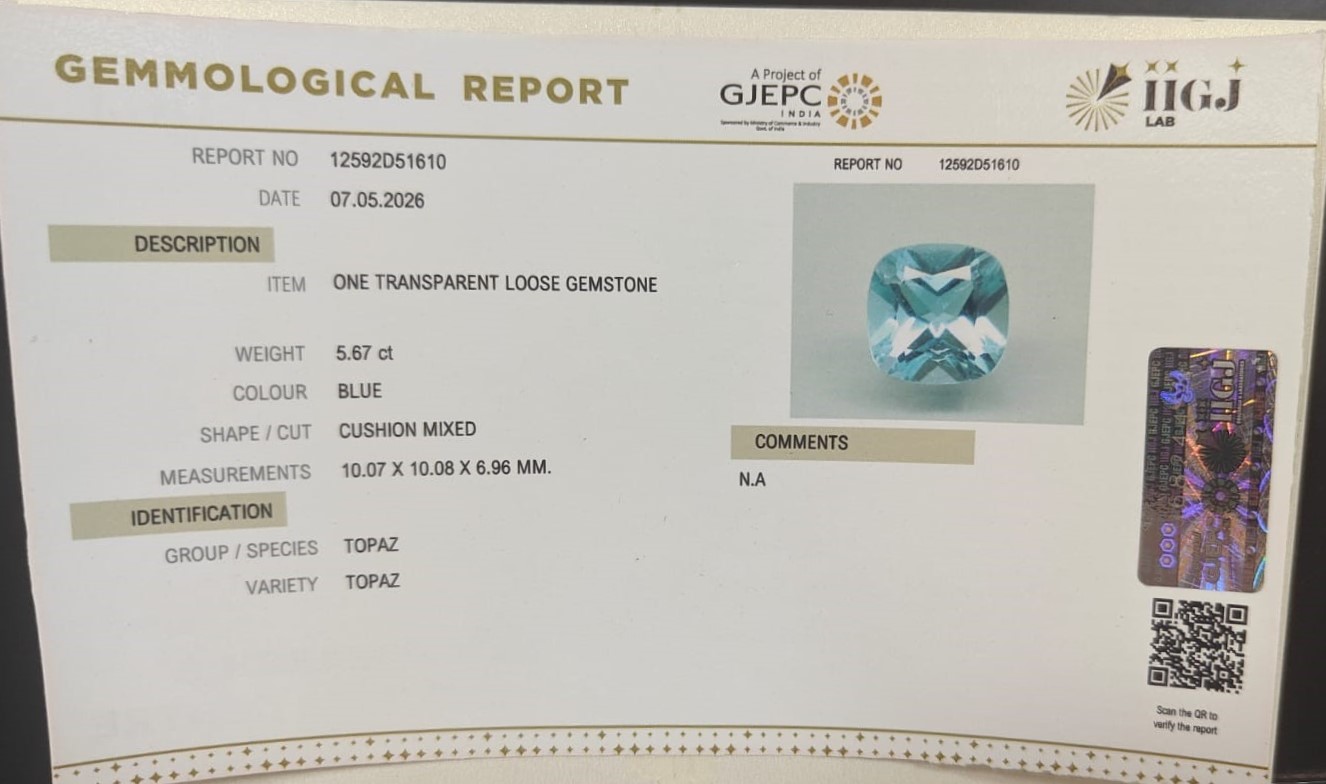 BLUE TOPAZ 5.67 Ct. 3 TPZ1445G 2 BLUE TOPAZ 5.67 Ct.