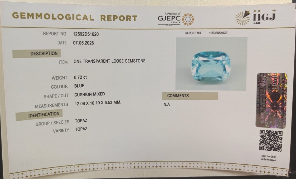 BLUE TOPAZ 6.72 Ct. 3 TPZ1451G 2 BLUE TOPAZ 6.72 Ct.