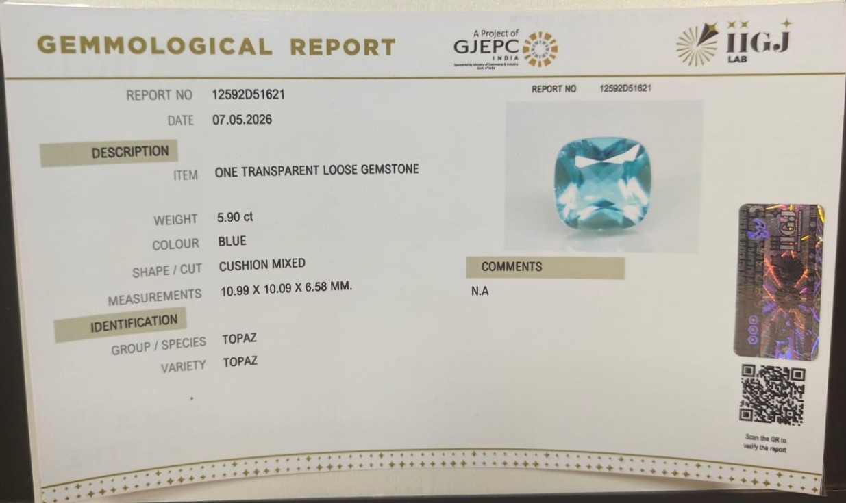 BLUE TOPAZ 5.9 Ct. 3 TPZ1452G 2 BLUE TOPAZ 5.9 Ct.