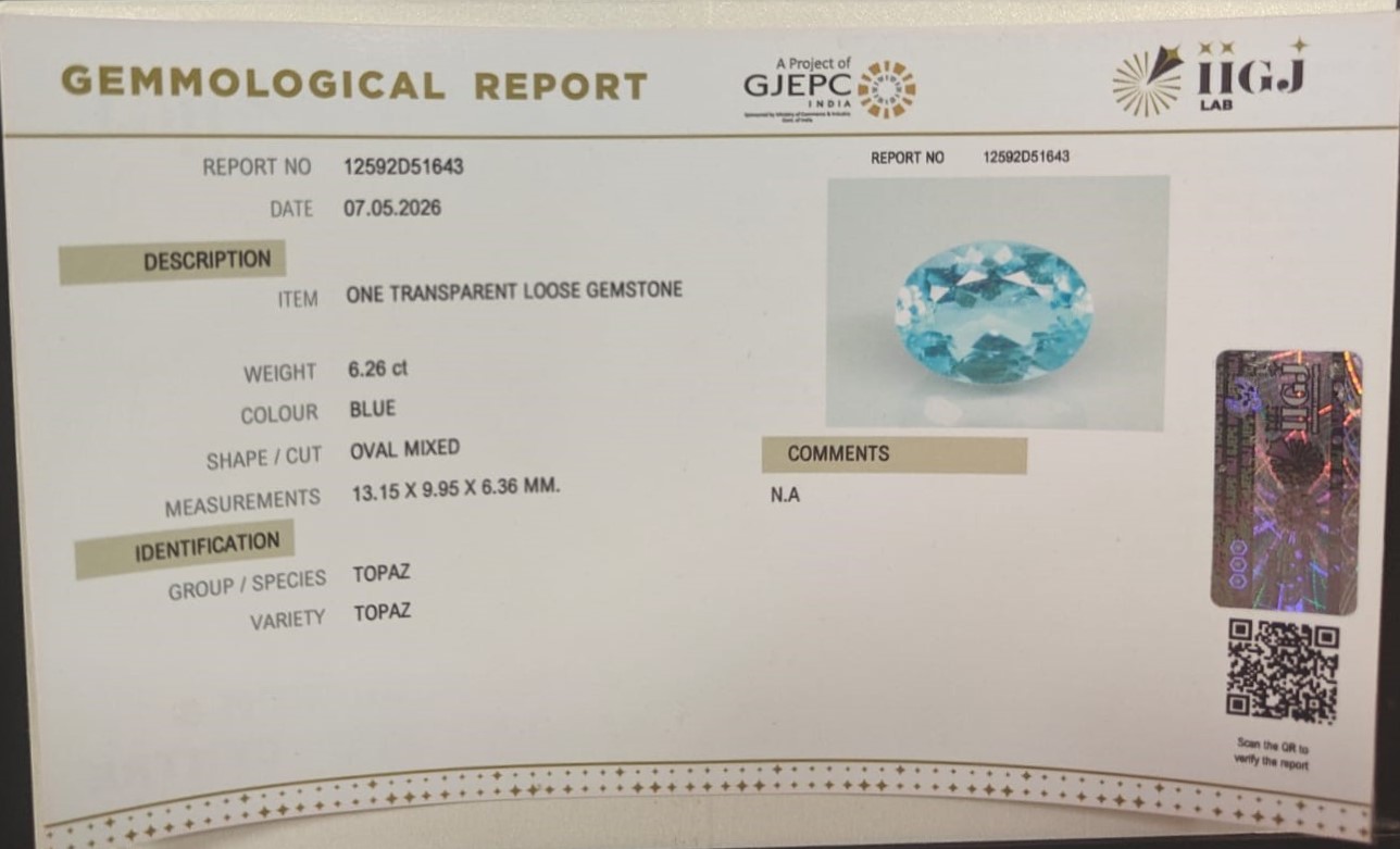 BLUE TOPAZ 6.26 Ct. 3 TPZ1452K 2 BLUE TOPAZ 6.26 Ct.