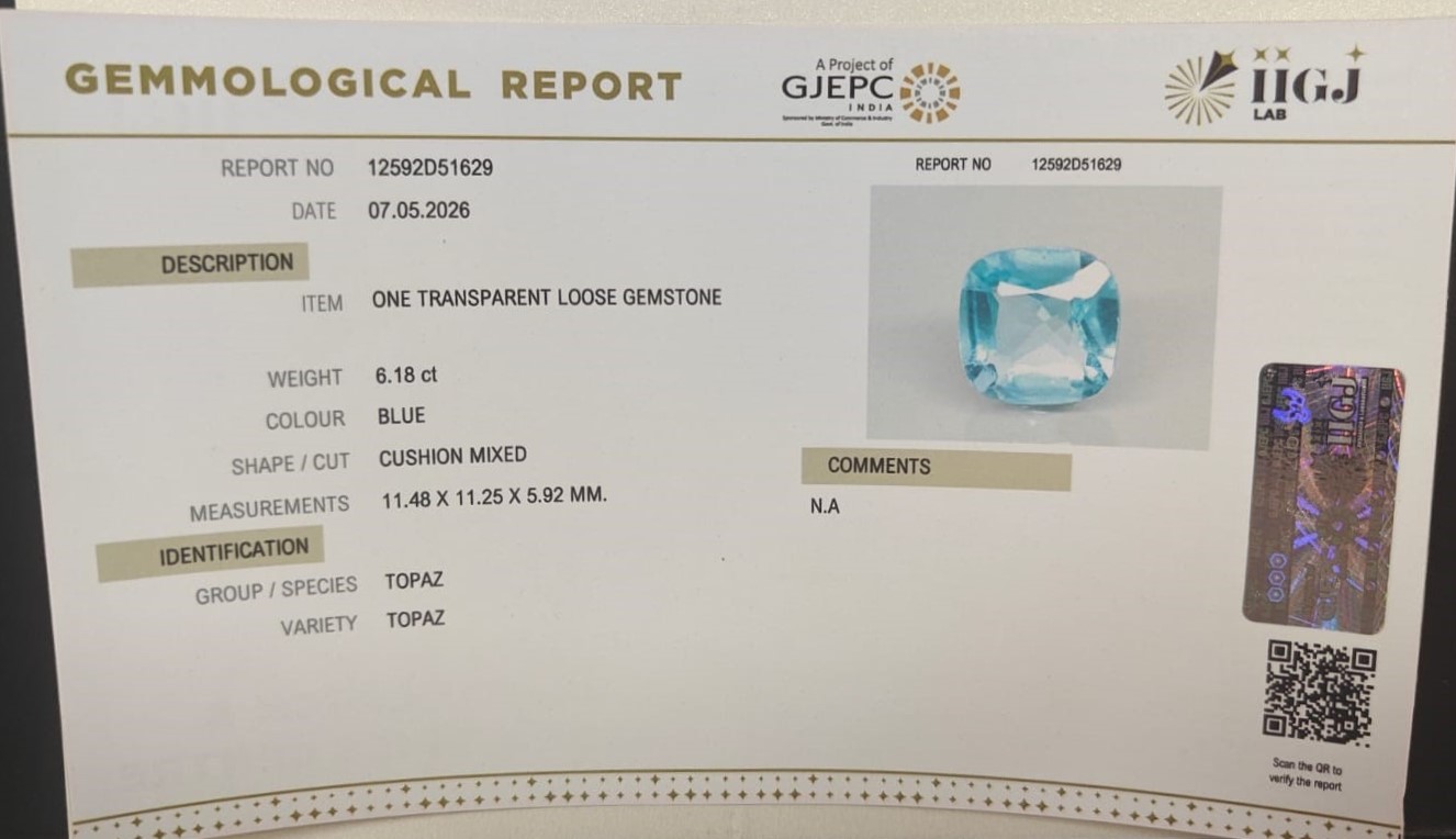 BLUE TOPAZ 6.18 Ct. 3 TPZ1453G 2 BLUE TOPAZ 6.18 Ct.